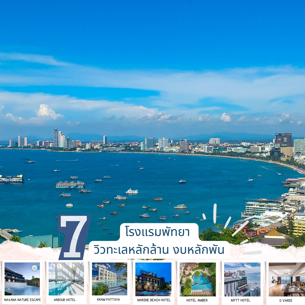 7 โรงแรมพัทยา วิวทะเลหลักล้าน งบหลักพัน